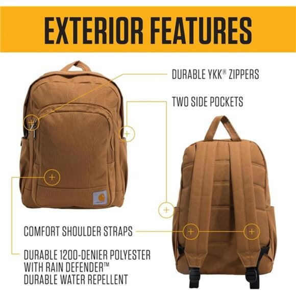 Black laptop backpack 25L bookbag travel school work bag with 15 inch computer s - Picture 2 of 7